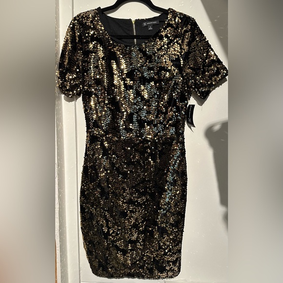 INC Black and Gold Sequin Dress - Picture 1 of 4